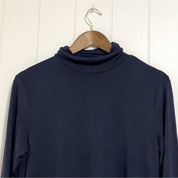 H by Halston modal blend navy turtleneck size S - Picture 2 of 7